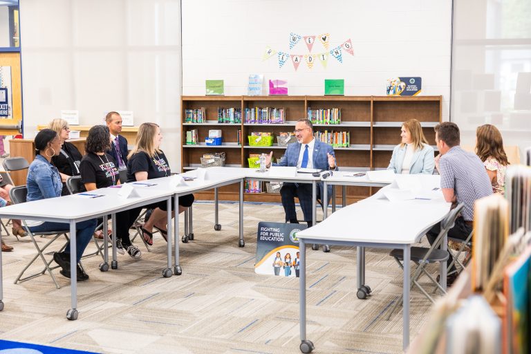 US Secretary of Education Miguel Cardona during the panel discussion about Talent Together at Glencairn Elementary School.