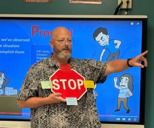 Chad Mason in his classroom