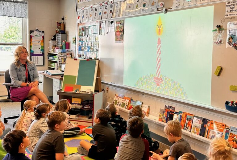 Teacher in her classroom
